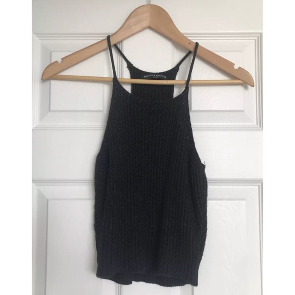 BRANDY MELVILLE DARK GREY KNIT TANK TOP